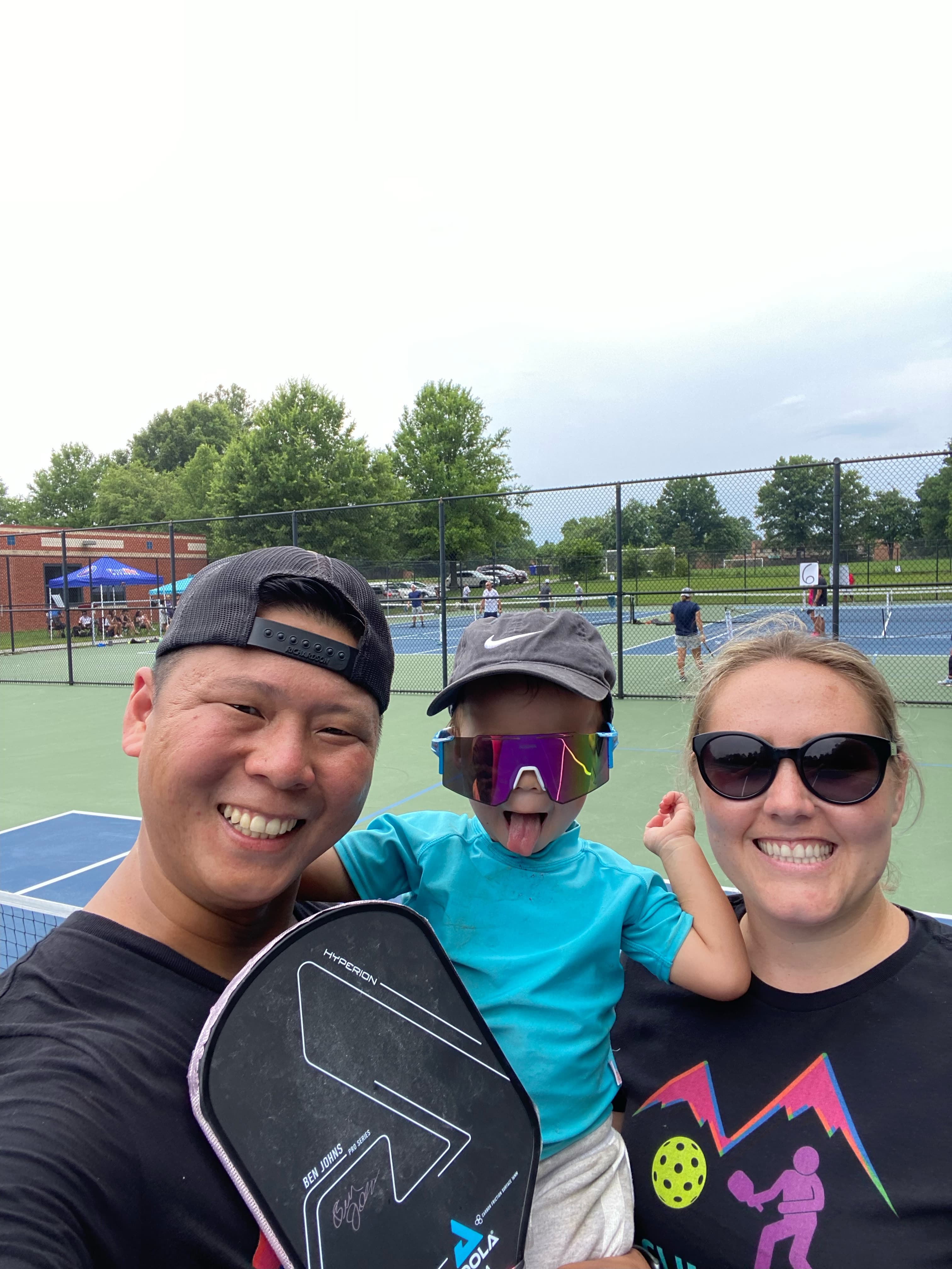 Sam Morris with community members